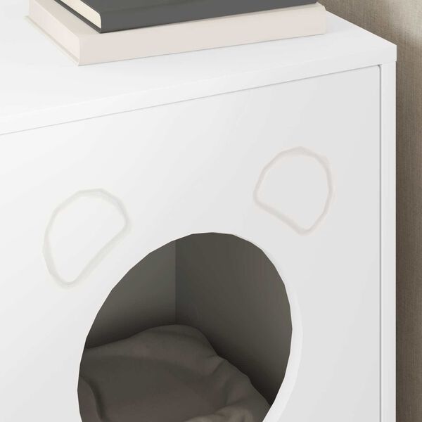 vidaXL Kissatalo Valkoinen 42,5 x 40 x 53 cm Tekninen puu