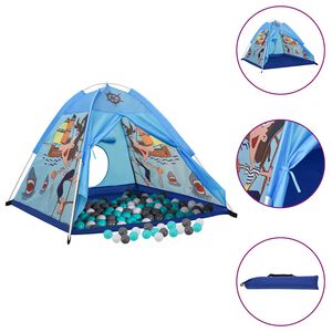 vidaXL Lasten leikkiteltta 250 pallolla sininen 120x120x90 cm