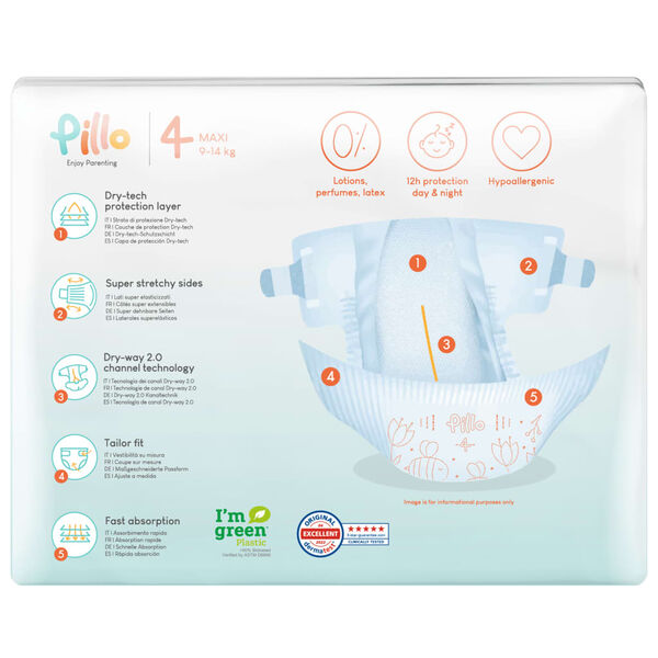 Pillo Vauvanvaipat 152 kpl koko 4 (9-14 kg)