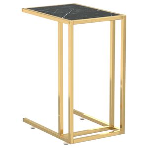 vidaXL Sivup&ouml;yt&auml; l&auml;pp&auml;rille musta marmori 50x35x65 cm karkaistu lasi