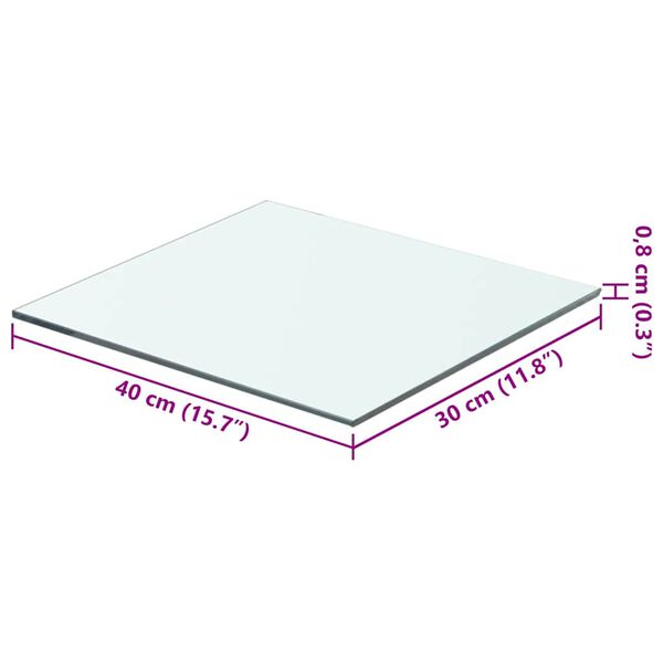 vidaXL Hyllyt 2 kpl kirkas lasi 40x30 cm