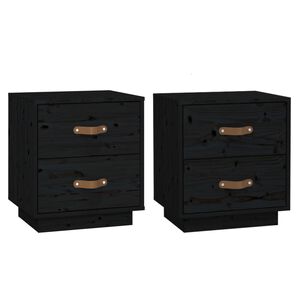 vidaXL Y&ouml;p&ouml;yd&auml;t 2 kpl musta 40x34x45 cm t&auml;ysi m&auml;nty