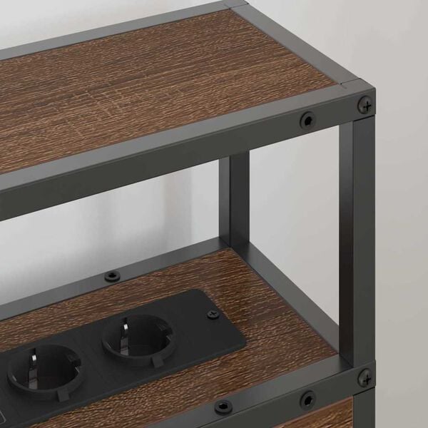 vidaXL S&auml;ilytysp&auml;&auml;ty hyllyll&auml; Ruskea tammi 100 cm Tekninen puu