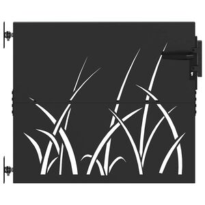 vidaXL Puutarhaportti lukkoon Musta 85 x 100 cm Jauhemaalattu ter&auml;s