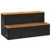 vidaXL Hot Tub Step Black 100x50x50,5 cm polyrottinki kiinte&auml; akaasia