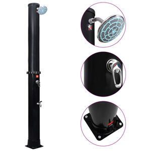 vidaXL Aurinkol&auml;mmitteinen ulkosuihku, suihkup&auml;&auml; ja hana 40 l