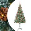 vidaXL Tekojoulukuusi 300 LED-valoilla Vihre&auml; 180 cm PVC ja ter&auml;s