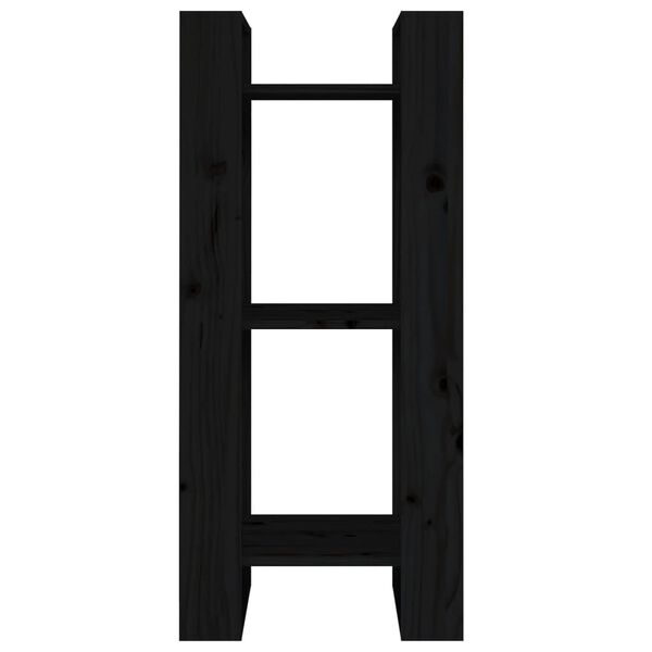 vidaXL Kirjahylly/tilanjakaja musta 41x35x91 cm täysi mänty