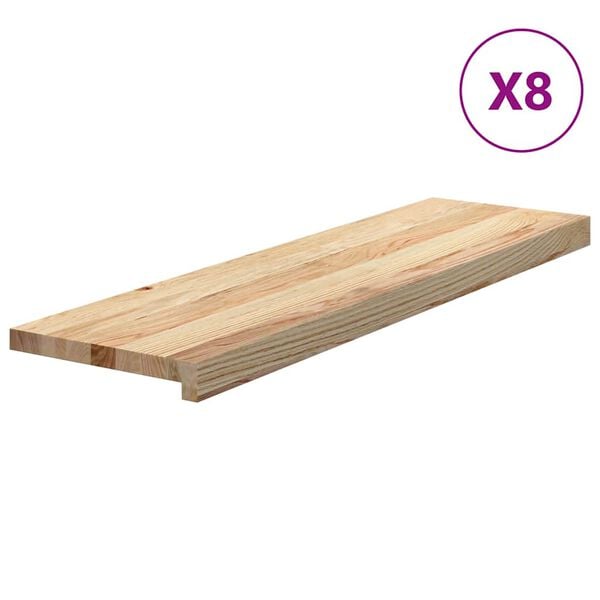 vidaXL Askelmat 8 kpl k&auml;sittelem&auml;t&ouml;n 90x25x2 cm t&auml;ysi tammi