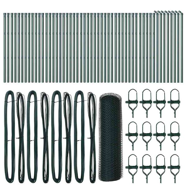 vidaXL Aitalatu Vihreä 100 x 0,5 m (25 mm verkko) Terästä ja PVC:tä