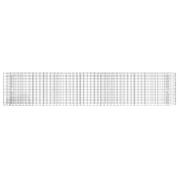 vidaXL Korotettu kivikori/kukkalaatikko galvanoitu rauta 540x50x100 cm