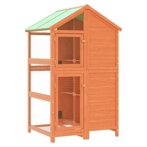 vidaXL Lintuh&auml;kki ruskea 97x81x152 cm t&auml;ysi m&auml;nty