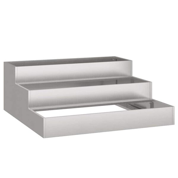 vidaXL Puutarha ruukku Hopea 90 x 90 x 35 cm Ruostumaton teräs