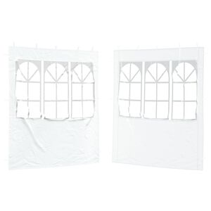 vidaXL Juhlateltan sivusein&auml; 2 kpl 200 x 195 cm valkoinen PE ja ter&auml;s