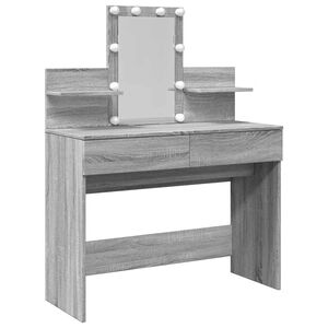 VidaXL Peilip&ouml;yt&auml; LED-valoilla harmaa Sonoma 100x40x130 cm