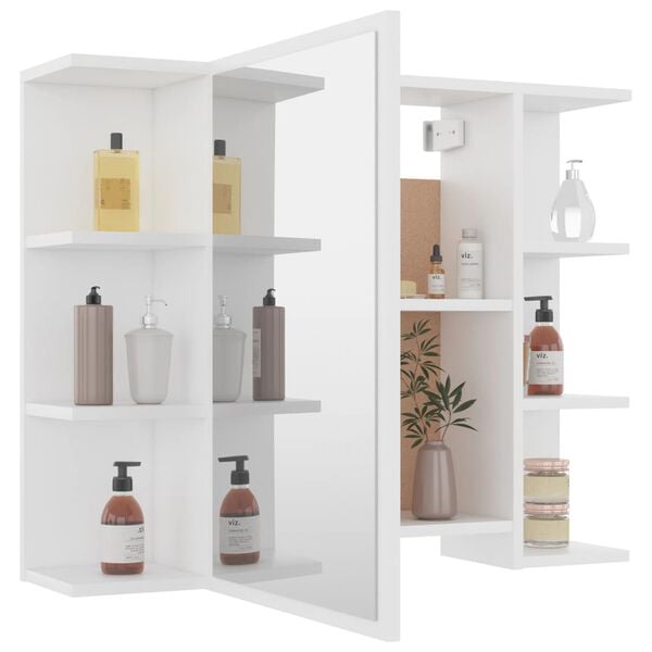 vidaXL Kylpyhuoneen peilikaappi valkoinen 80x20,5x64 cm tekninen puu