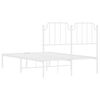 vidaXL Metallinen s&auml;ngynrunko p&auml;&auml;dyll&auml; valkoinen 120x200 cm
