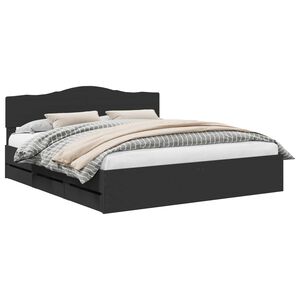 vidaXL S&auml;ngyn runko laatikon kanssa Musta 200 x 200 cm Insin&ouml;&ouml;ripuuta