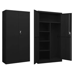 vidaXL Pukukaappi musta 90x40x180 cm ter&auml;s