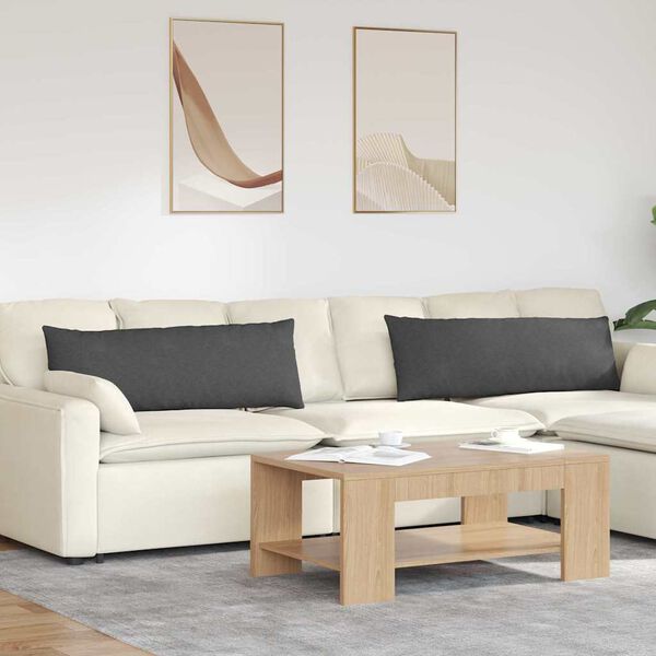 vidaXL Sohvatyynyt 2 pcs Tumma harmaa 120 x 40 cm Korduroikangas