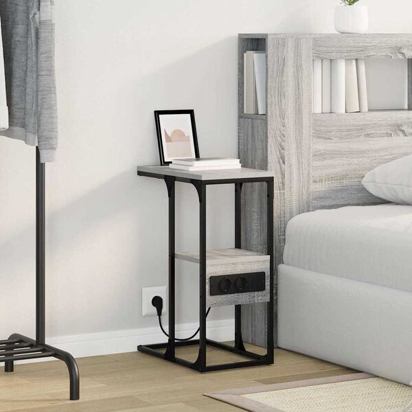 vidaXL Y&ouml;p&ouml;yt&auml;kaappi Harmaa sonoma 41.5 x 26 x 60.5 cm Tekninen puu