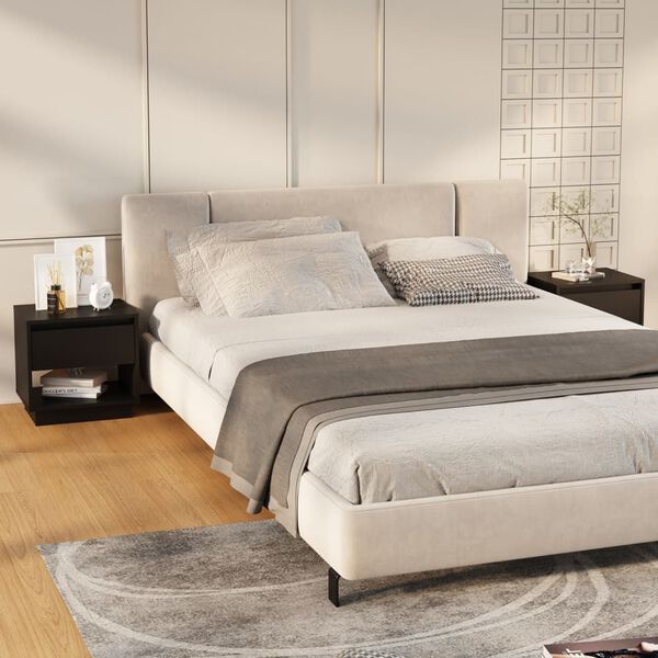 vidaXL Y&ouml;p&ouml;yd&auml;t 2 kpl musta 45x34x44 cm lastulevy