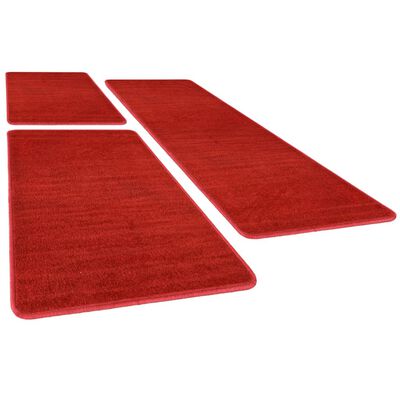 vidaXL Makuuhuoneen matot Shaggy korkea nukka 3 kpl punainen