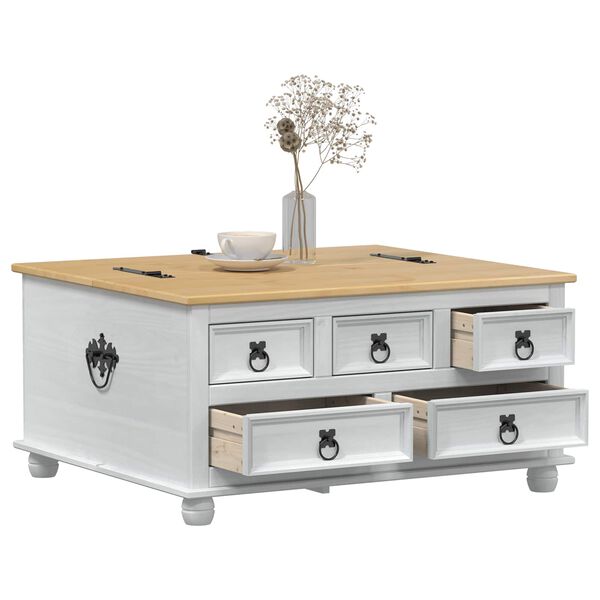 vidaXL storage box hyllyll&auml; Valkoinen 90 x78 x 45 cm Massiivinen m&auml;nty