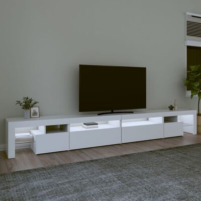 vidaXL TV-taso LED-valoilla valkoinen 290x36,5x40 cm