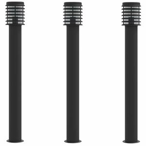 vidaXL Pylv&auml;svalaisimet 3 kpl musta 110 cm ruostumaton ter&auml;s