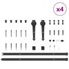 vidaXL Liukuovi Hardware Kit 427 cm Teräs Musta