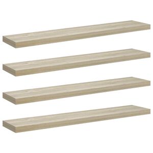 vidaXL Kelluvat sein&auml;hyllyt 4 kpl tammi 120x23,5x3,8 cm MDF