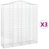 vidaXL Kaarevat kivikorit 3 kpl 200x50x220/240 cm galvanoitu rauta