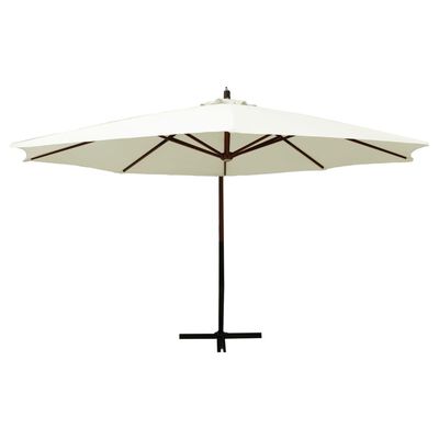 vidaXL Riippuva aurinkovarjo puurunko 350 cm hiekanvalkoinen