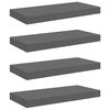 vidaXL Kelluvat sein&auml;hyllyt 4 kpl korkeakiilto harmaa 50x23,5x3,8 cm MDF
