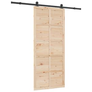 vidaXL Liukuovi Luonnollinen 80 x 208 cm T&auml;ysi m&auml;nty