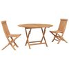 vidaXL Puutarhan Bistro Set 3 kpl Luonnollinen Tiikkipuu