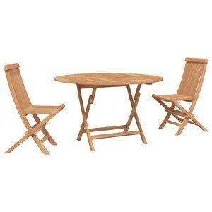 vidaXL Puutarhan Bistro Set 3 kpl Luonnollinen Tiikkipuu