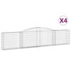 vidaXL Kaarevat kivikorit 4 kpl 400x30x80/100 cm galvanoitu rauta