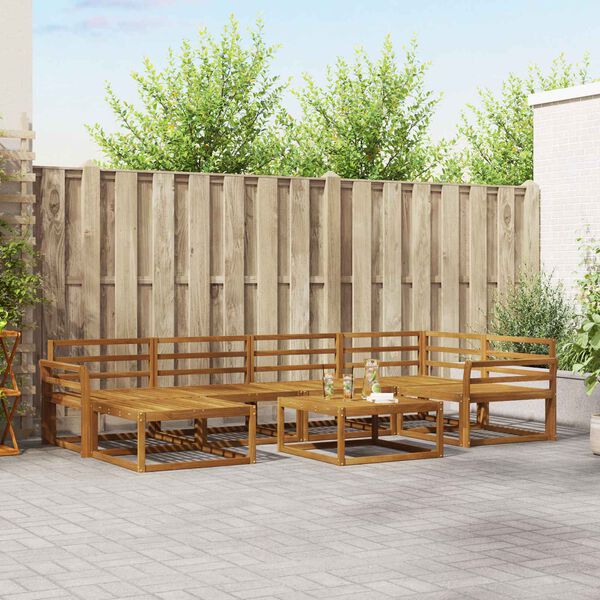 vidaXL Ulkosohvakokoelma 7 pcs Luonnollinen Tihe&auml; akasiapuu