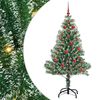 vidaXL Tekoinen joulukuusi lumiflockilla ja LED-valolla 150 cm