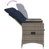 vidaXL Kahden istuttava lepotuoli puutarhasohva pöydällä harmaa polyrottinki