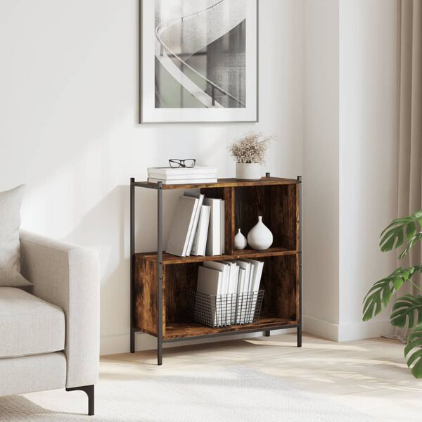 vidaXL Kirjahylly savutammi 72x28x77,5 cm tekninen puu