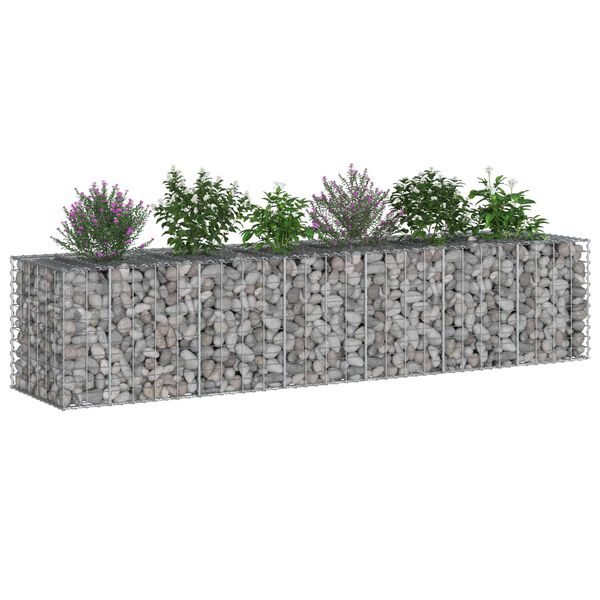 vidaXL Gabion Kohotettu Peti 2 pcs Hopea 260 x 60 x 55 cm