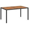 vidaXL Puutarhapöytä 150x90x75 cm polyrottinki ja akaasiapuu musta