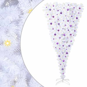 vidaXL Tekojoulukuusi 300 LED-valoilla Valkoinen 240 cm PVC ja Ter&auml;s