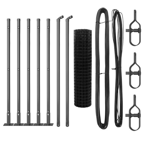 vidaXL Aita ja Tuki Harmaa 0,4 x 10 m Ter&auml;s ja PVC