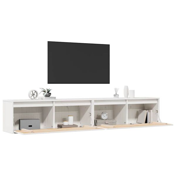 vidaXL Sein&auml;kaapit 2 kpl valkoinen 100x30x35 cm t&auml;ysi m&auml;nty