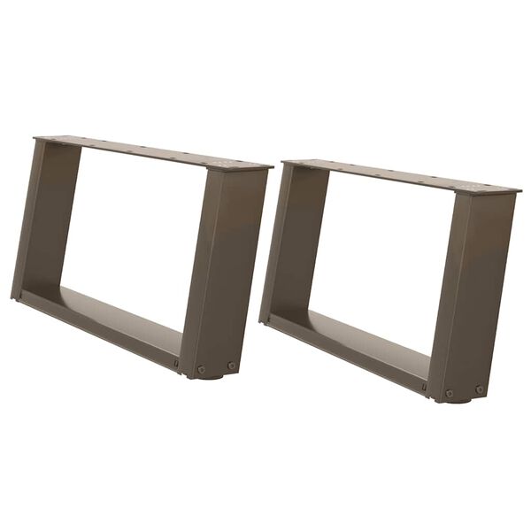 vidaXL Sohvapöydän jalat U-muotoiset 2 kpl Luonnonvärinen teräs 60x(30-31) cm Teräs