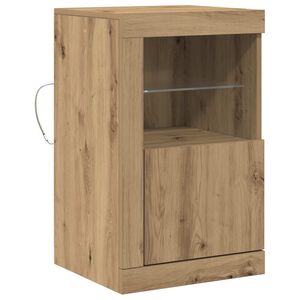 vidaXL LED-p&ouml;yt&auml;taso 41 x 37 x 67 cm Tekninen puu Artisan tammi